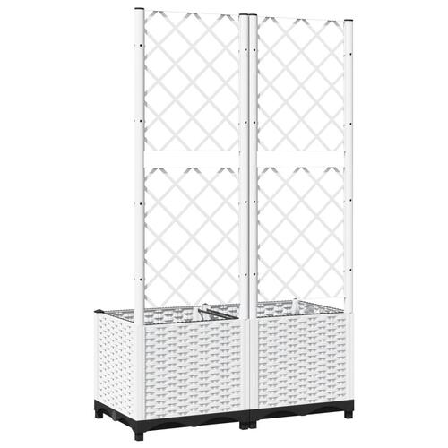 Plantekasse med espalier 80x40x136 cm PP hvid