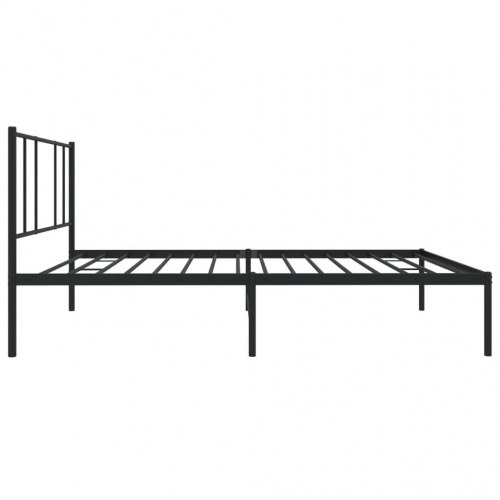 Sengeramme med sengegavl 100x200 cm - metal, sort