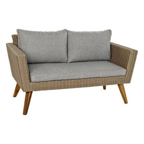 Bord med 3 lænestole MB-166666 137 x 66 x 70,5 cm Krystal Træ syntetisk Rattan Stål (4 stk)