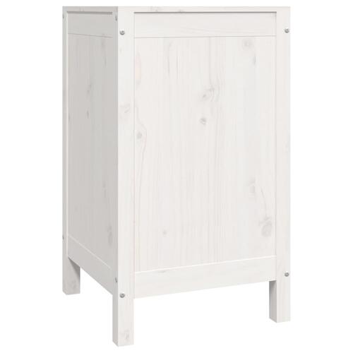 Vasketøjskurv 44x44x76 cm massivt fyrretræ hvid
