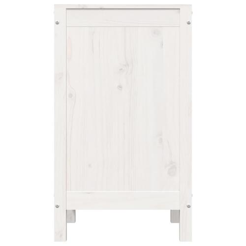 Vasketøjskurv 44x44x76 cm massivt fyrretræ hvid