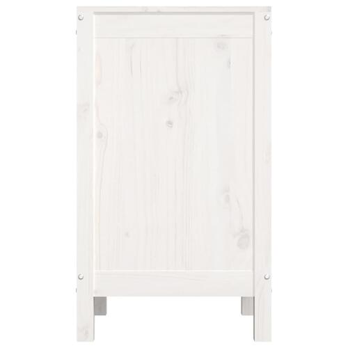 Vasketøjskurv 44x44x76 cm massivt fyrretræ hvid