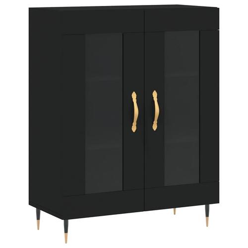 Højskab 69,5x34x180 cm konstrueret træ sort