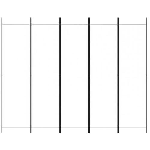 5-panels rumdeler 250x200 cm stof hvid