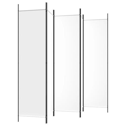 5-panels rumdeler 250x200 cm stof hvid
