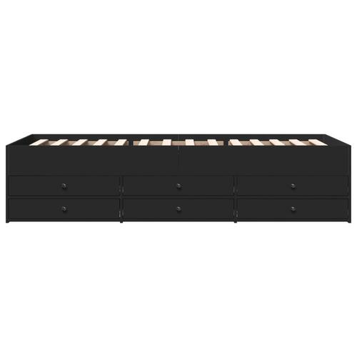 Daybed med skuffer uden madras 75x190 cm sort