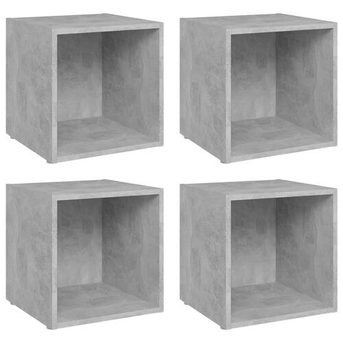 Tv-borde 4 stk. 37x35x37 cm konstrueret træ betongrå