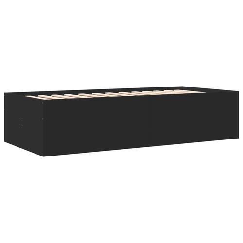 Daybed med skuffer uden madras 75x190 cm sort
