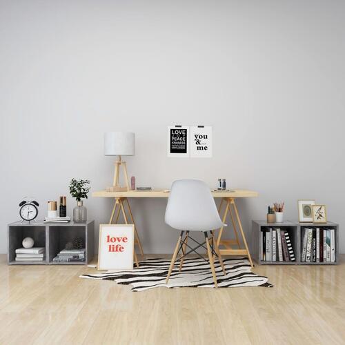 Tv-borde 4 stk. 37x35x37 cm konstrueret træ betongrå