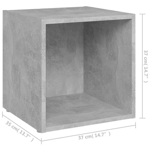 Tv-borde 4 stk. 37x35x37 cm konstrueret træ betongrå