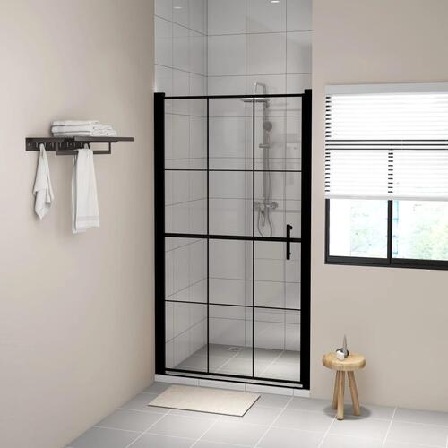 Brusedør 100x178 cm hærdet glas sort