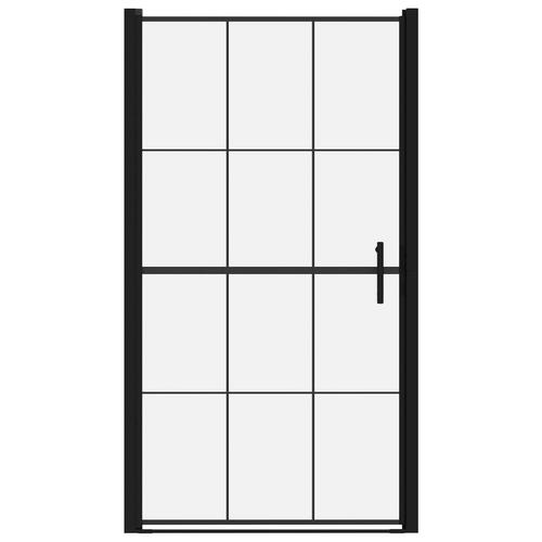 Brusedør 100x178 cm hærdet glas sort