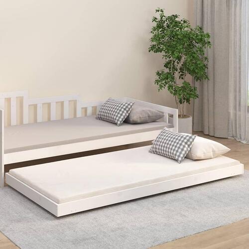 Sengeramme 100x200 cm massivt fyrretræ hvid