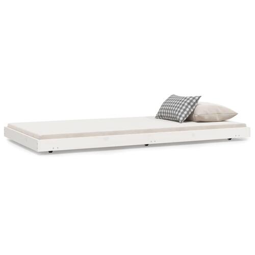 Sengeramme 100x200 cm massivt fyrretræ hvid