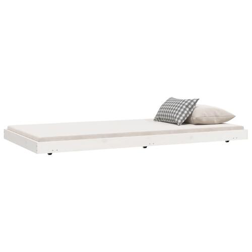 Sengeramme 100x200 cm massivt fyrretræ hvid