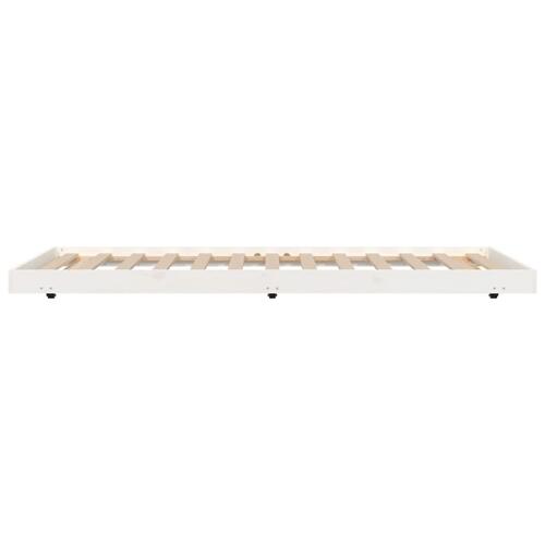 Sengeramme 100x200 cm massivt fyrretræ hvid