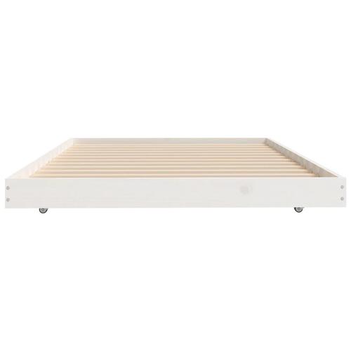 Sengeramme 100x200 cm massivt fyrretræ hvid