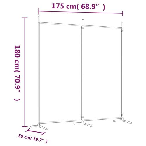 2-panels rumdeler 175x180 cm stof hvid