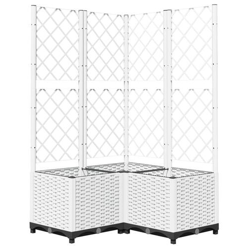 Plantekasse med espalier 80x80x136 cm PP hvid