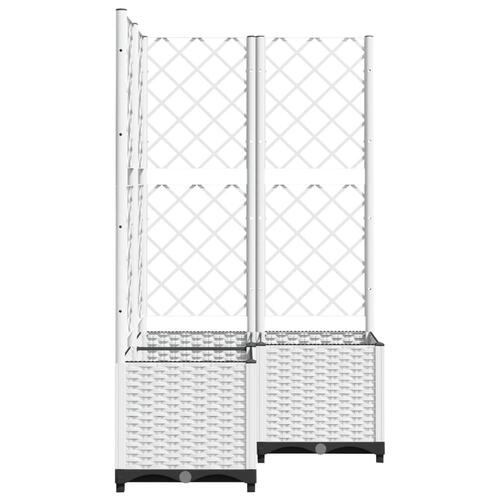 Plantekasse med espalier 80x80x136 cm PP hvid