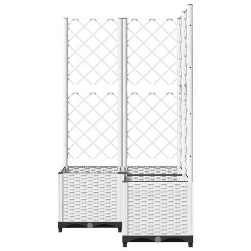 Plantekasse med espalier 80x80x136 cm PP hvid