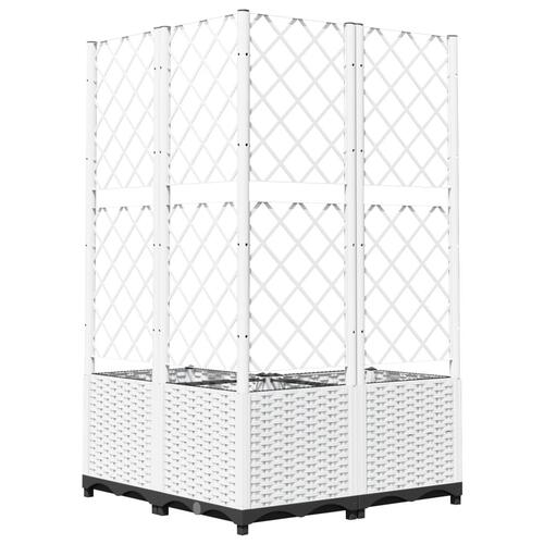 Plantekasse med espalier 80x80x136 cm PP hvid