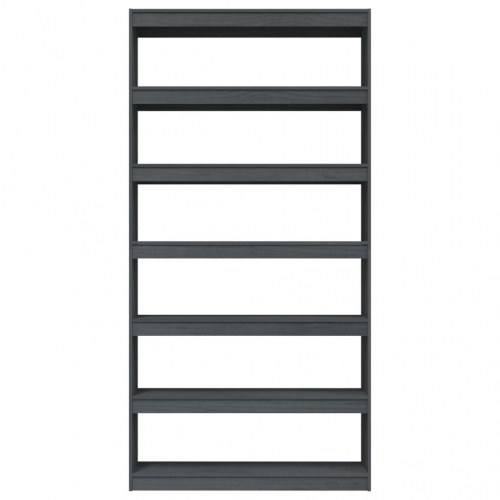Bogreol/rumdeler 100x30x200 cm massivt fyrretræ grå