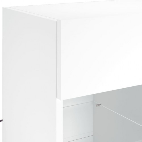 Væghængt tv-bord med RGB LED-lys - hvid, 58,5 x 30 x 60,5 cm