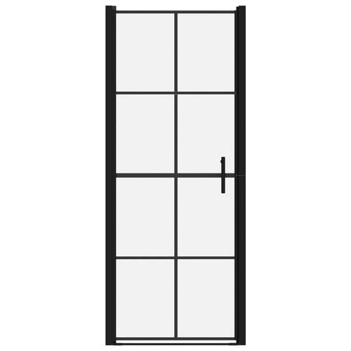 Brusedør 81x195 cm hærdet glas sort