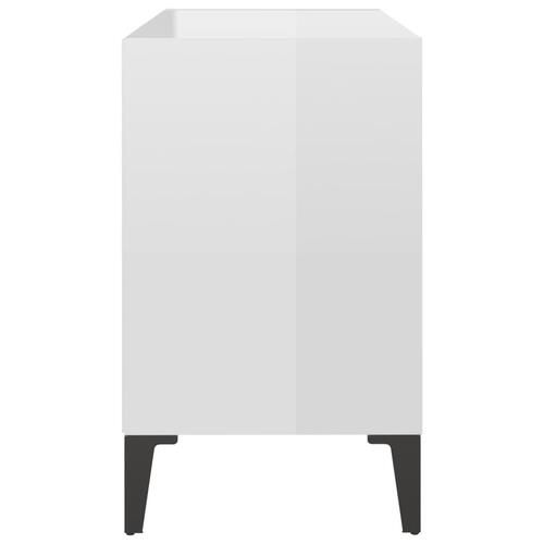 Tv-skab med metalben 69,5x30x50 cm hvid højglans