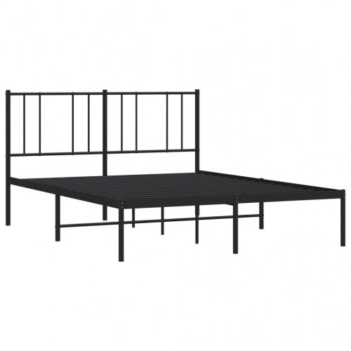 Sengeramme med sengegavl 120x190 cm - metal, sort