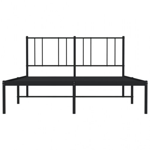 Sengeramme med sengegavl 120x190 cm - metal, sort