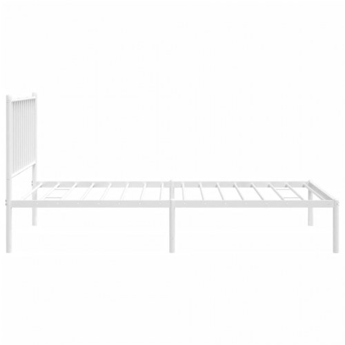 Sengeramme med sengegavl 90×190 cm - metal, hvid