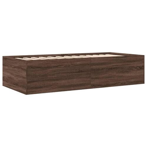 Daybed med skuffer uden madras 75x190 cm brunt eg