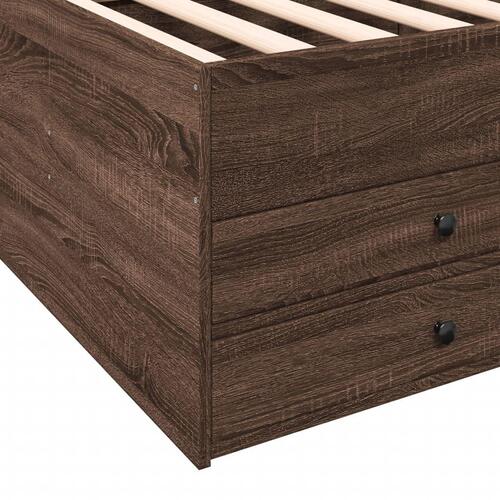 Daybed med skuffer uden madras 75x190 cm brunt eg