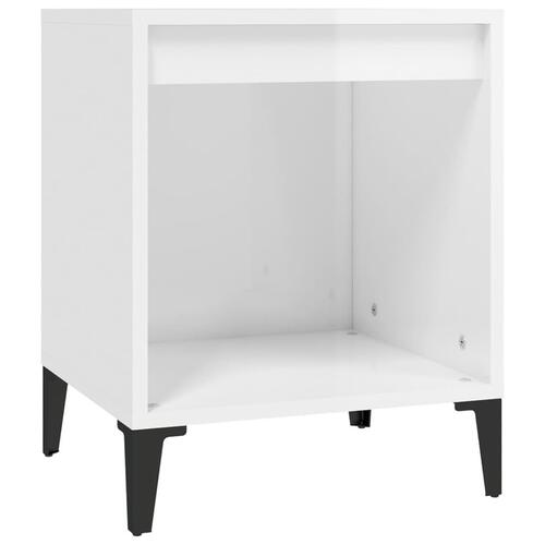 Sengebord 40x35x50 cm hvid højglans