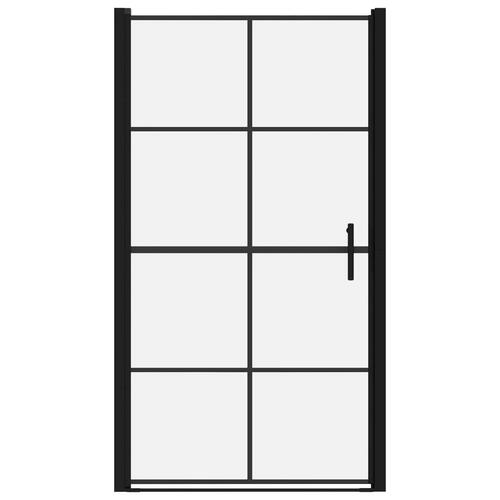 Brusedør 100x178 cm hærdet glas sort