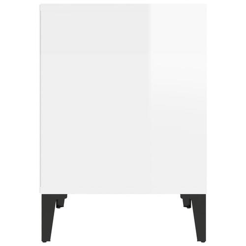 Sengebord 40x35x50 cm hvid højglans