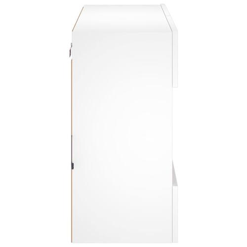 Væghængt tv-bord med LED-lys 78,5x30x60,5 cm hvid