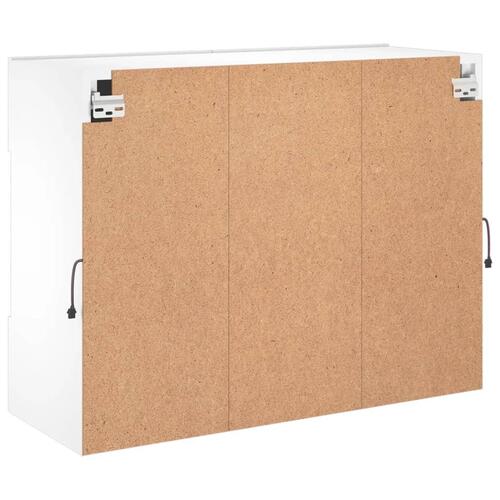 Væghængt tv-bord med LED-lys 78,5x30x60,5 cm hvid