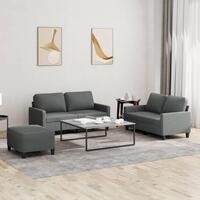 3 personers sofa med hynder stof mørkegrå
