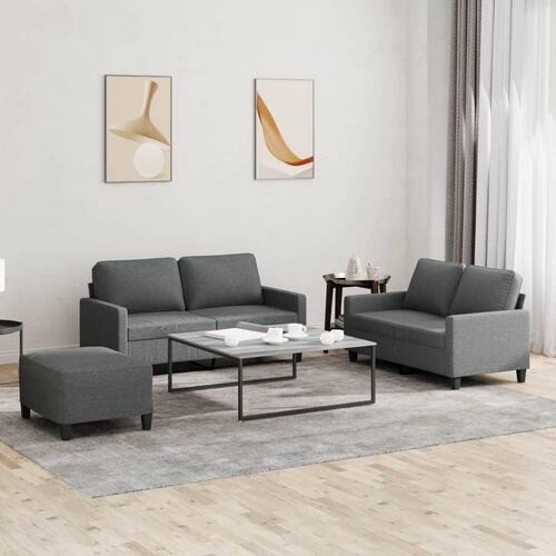 3 personers sofa med hynder stof mørkegrå