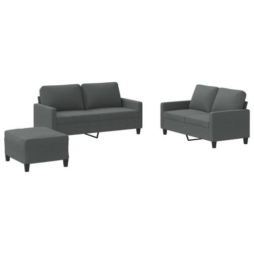 3 personers sofa med hynder stof mørkegrå