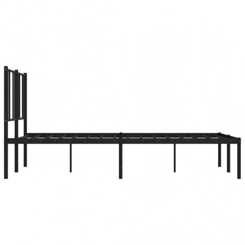 Sengeramme med sengegavl i metal 135×190 cm - sort