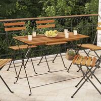 Foldbart bistrobord 100x54x71 cm massivt akacietræ og stål