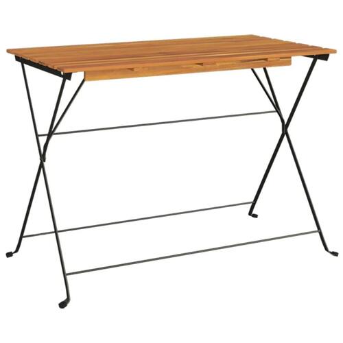 Foldbart bistrobord 100x54x71 cm massivt akacietræ og stål