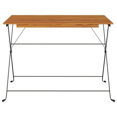 Foldbart bistrobord 100x54x71 cm massivt akacietræ og stål