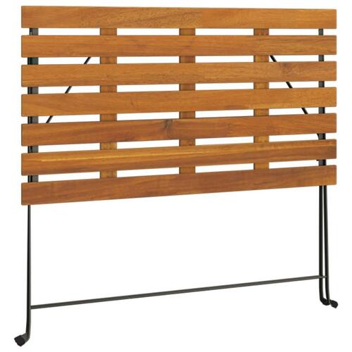 Foldbart bistrobord 100x54x71 cm massivt akacietræ og stål