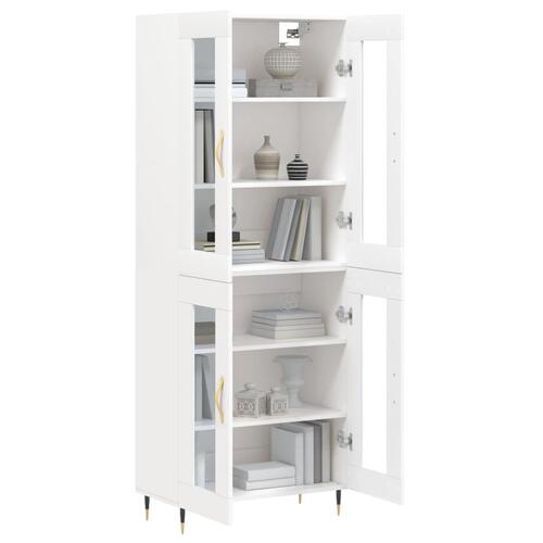 Højskab 69,5x34x180 cm konstrueret træ hvid