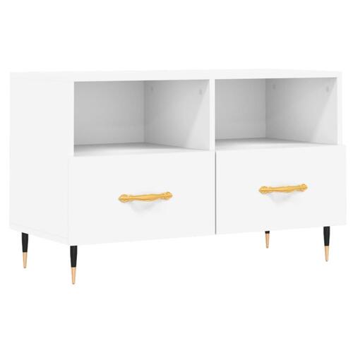 Tv-bord 80x36x50 cm konstrueret træ hvid